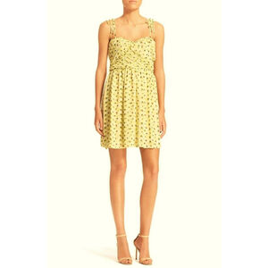 The Kooples Yellow Floral Anemone Print Chiffon Dress Women's Sz S